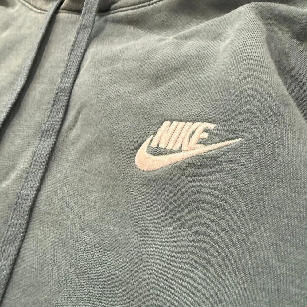 Nike Men's Teal Green Pullover Hoodie Drawstring Pockets Logo Loungewear Size L